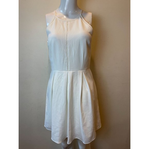 Speechless Womens Skater Mini Dress Sleeveless Halter Neck White Size Small - Picture 2 of 9